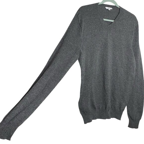 AG Adriano Goldschmied Sweater Mens M Gray V-Neck Academia Wool Preppy NEW - Picture 6 of 7